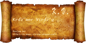 Krámer Virág névjegykártya